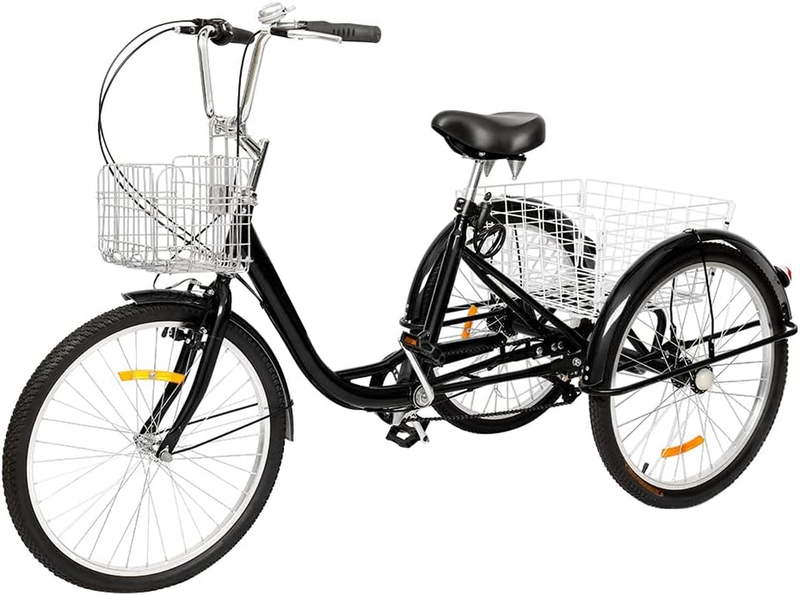 Adult Tricycle, Three-Wheeled Bicycles, Cargo Tricycle with 24/26 Inch Wheel Opt