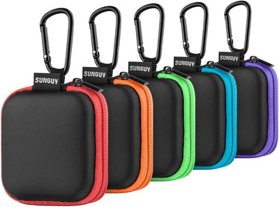 SUNGUY [5-Pack] Earbud Case, Portable EVA Small Earbuds Carrying Case Storage 