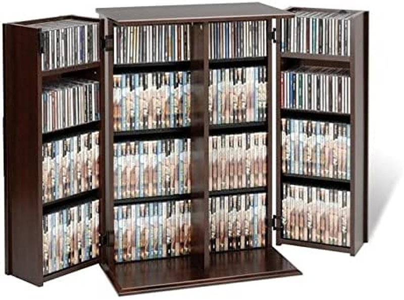 34" Small Style Deluxe Media Cabinet, Holds CD, DVD, Large W