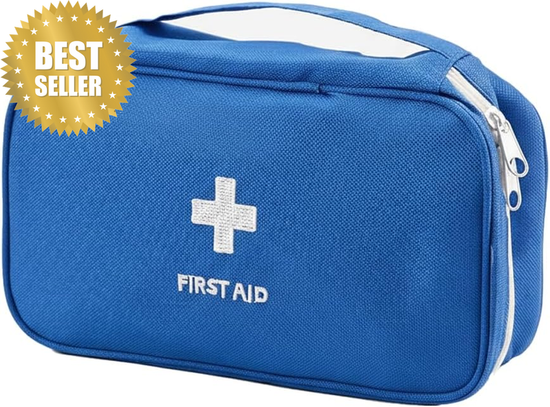 Portable First Aid Bag, Waterproof Medical Pouch with Multiple Pockets for Trave