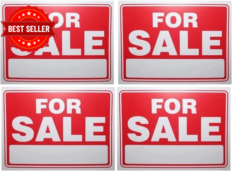 FOR SALE Sign 22.9×30.5 Cm Durable Plastic Waterproof Signage, Bright Visible Ya
