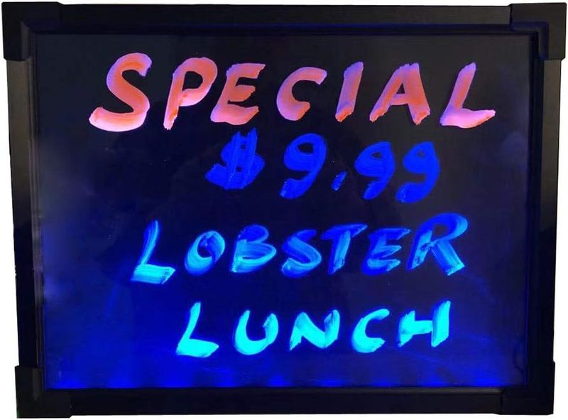 &reg; Flashing Illuminated Erasable Neon LED Message Menu Sign Writing Board 14748 1