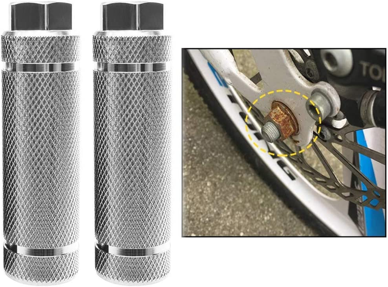 Aluminum Alloy Bike Pegs,Fit 3/8 Inch Axles,Foot Pedals Backseats Stands,Durable