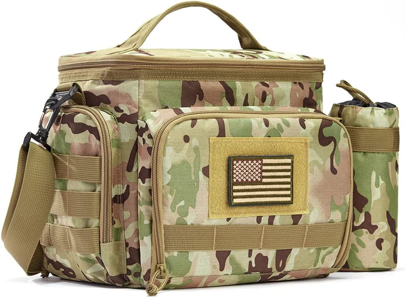 Tactical Lunch Bag for Men Insulated Lunch Box Large Capacity MOLLE Water Bottle