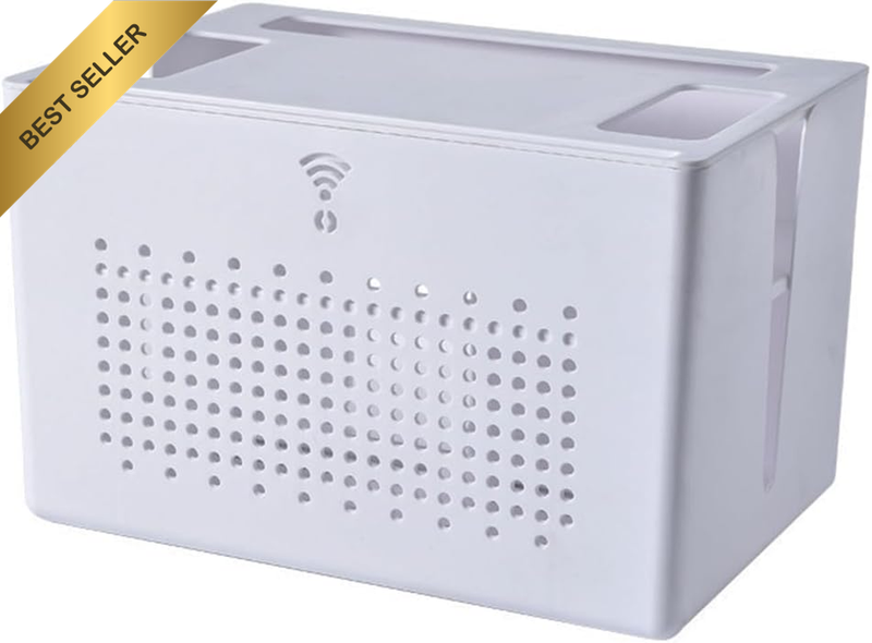 Double-Layer Wifi Routers Box,Plastic Cable Storage Case, Set Top Rack Power Hid