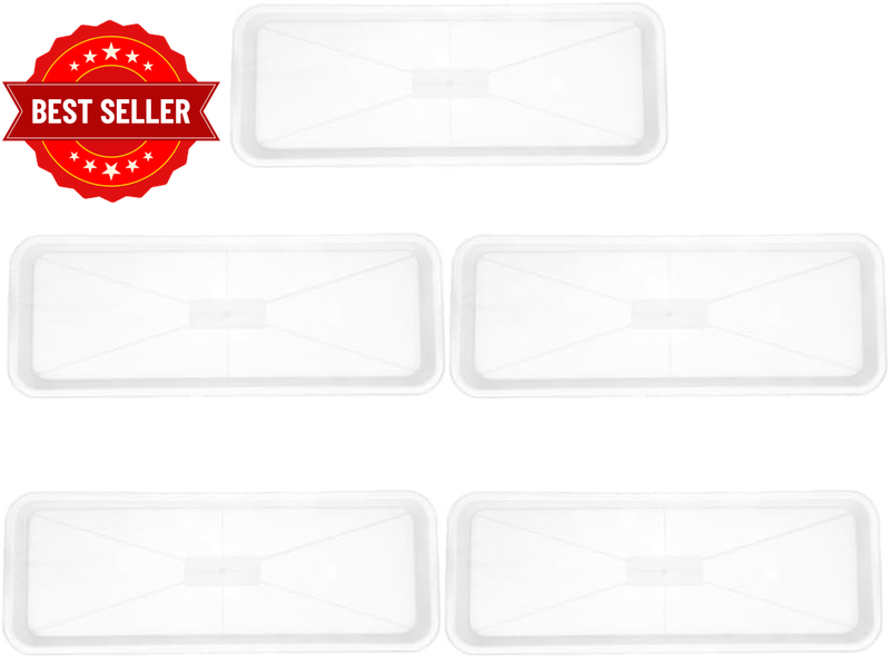 5Pcs Shallow Rectangular Plastic Plant Drip Tray Window Sill Planter Tray under