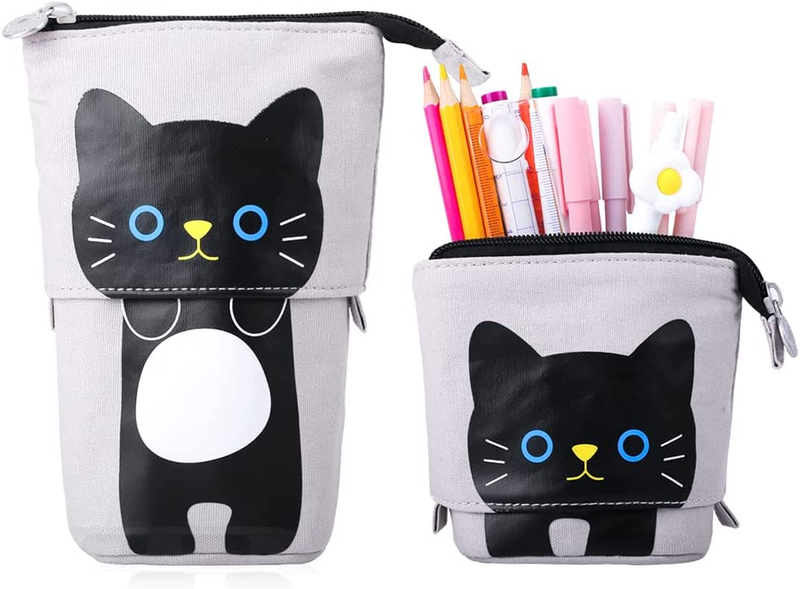Pouch/case Canvas+pu Cartoon Cute Cat Telescopic