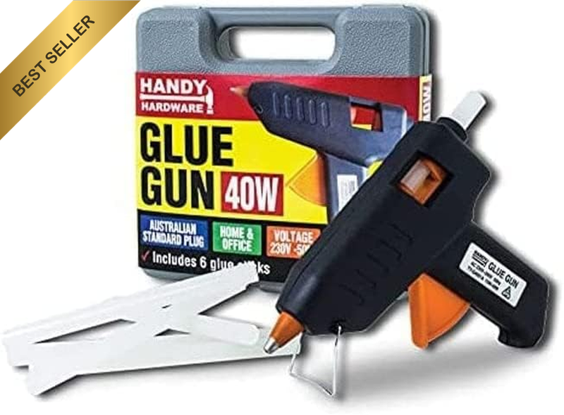 Handy Hardware 40W Hot Glue Gun and Carry Case, Fast Heating and Easy to Use for