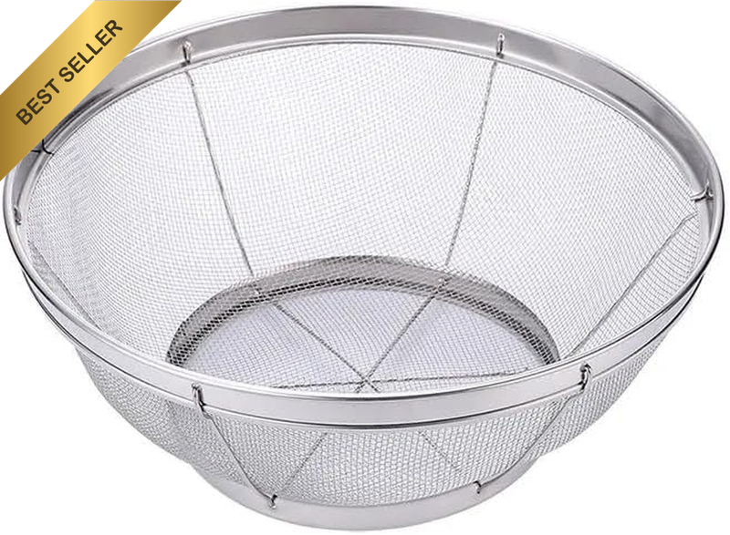 Fine Mesh Colander for Kitchen,Stainless Steel Strainer Bowl for Pasta, Rice, Fr