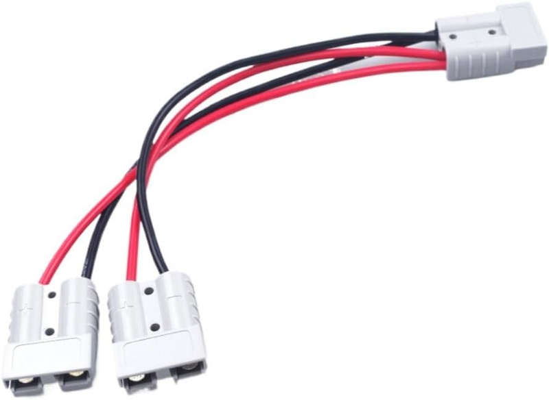 50A Anderson Style Plug Splitter Cable, 1 to 2 Y Splitter Adapter with 10AWG Sil