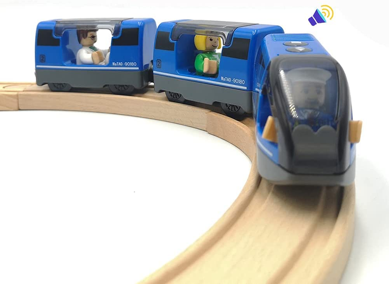 DSHMIXIA Battery Operated Train for Wooden Train Track Set T