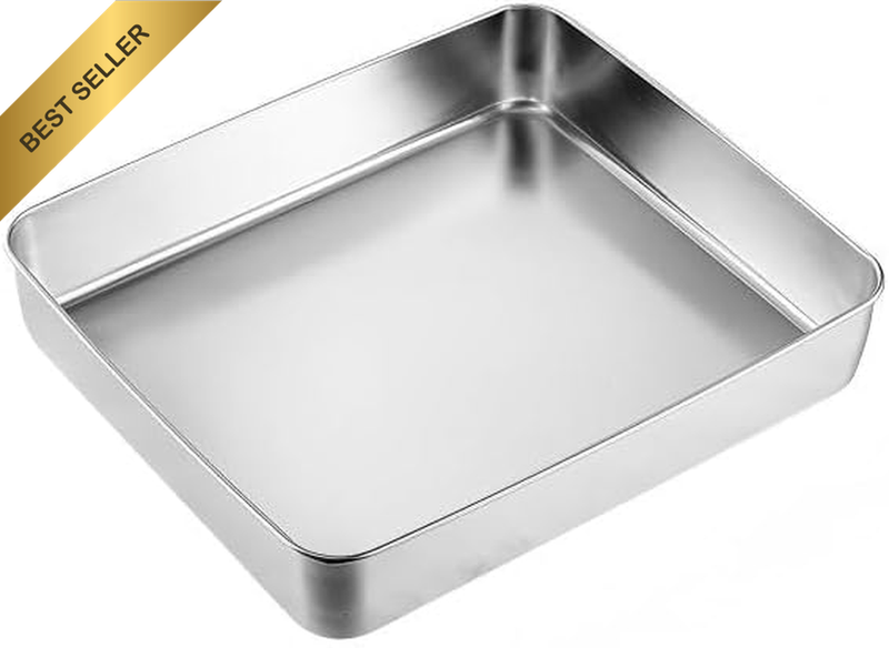 Ware Stainless Steel Commercial Rectangular Cake Pan 33 * 29 * 6Cm