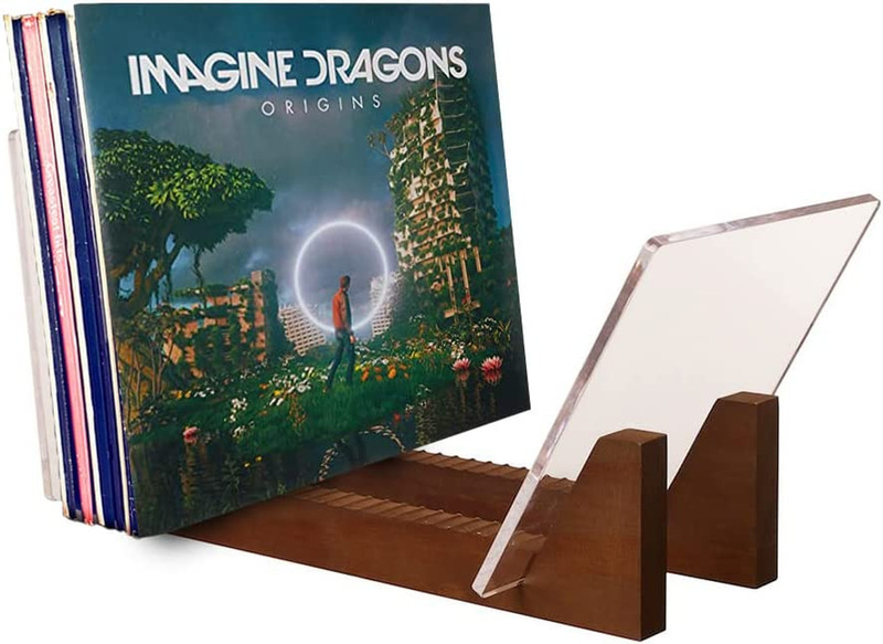 Vinyl Record Storage Holder - Stacks up to 50 Albums, 7 or 12 Inch Lps - Solid W
