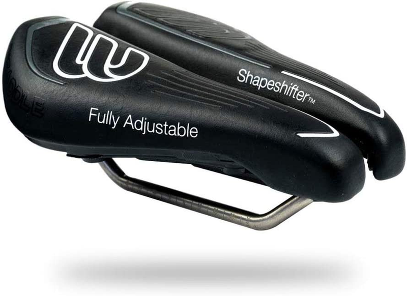 SRT Super Short Noseless Adjustable Bicycle Saddle Black wit