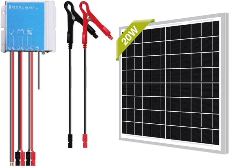 20W Watts 12V Mono Solar Panel Waterproof off Grid Kit-20W Solar Panel+10A PWM C
