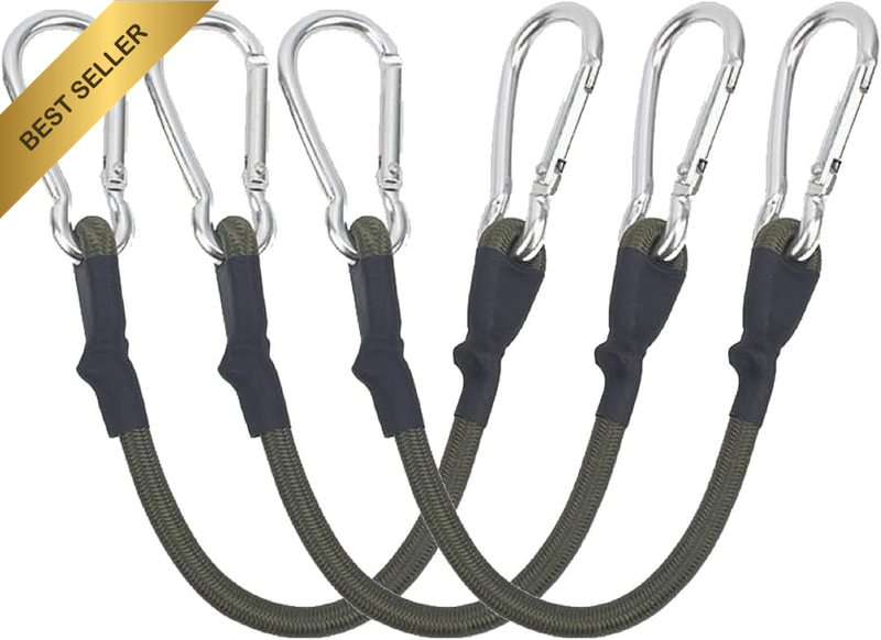 8 Pack Bungee Cords with Hooks, 30Cm Adjustable Heavy Duty Carabiner Bungee Cord