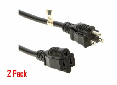 1 2 3 6 10 25 Ft Foot Premium Extension Power Cable 3 Prong Electrical Cord UL