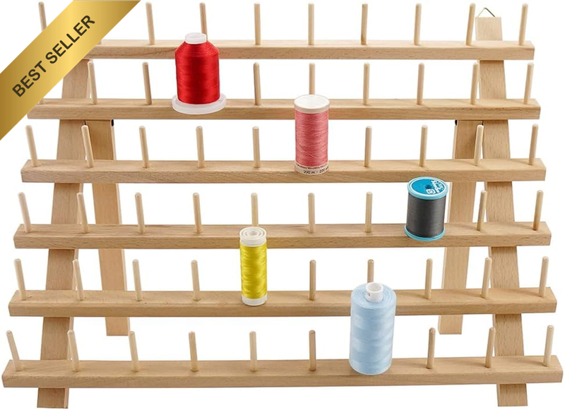 60 Spools Thread Rack for Sewing, Thread Holder Organizer with Hanging Hooks, Ha