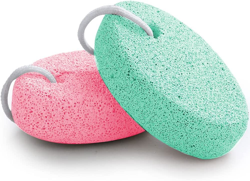 2-Pack Natural Foot Pumice Stone - Callus Remover for Feet & Hands - Red & Blue