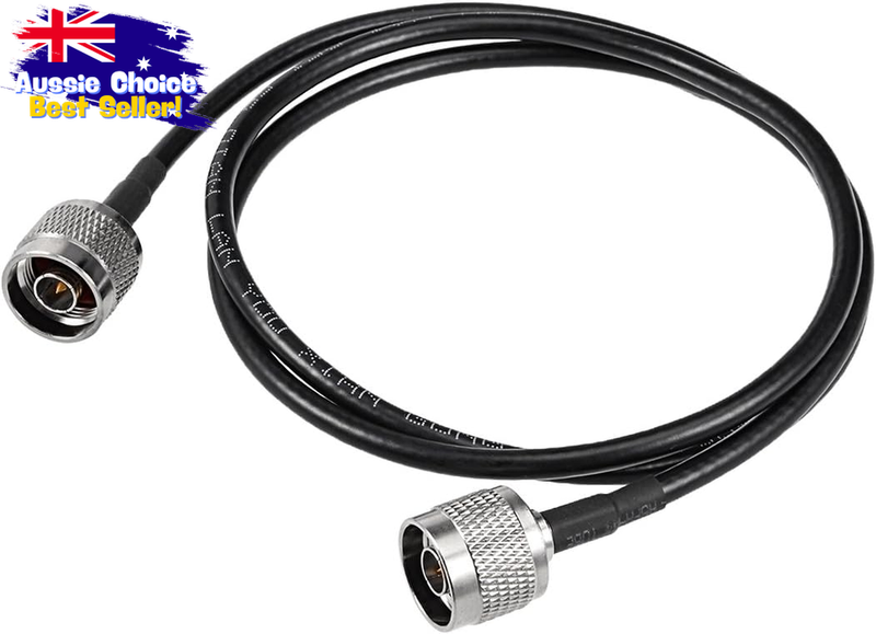 1M N-Type Male to Male RF Coaxial Antenna Cable - Black Extension Pigtail