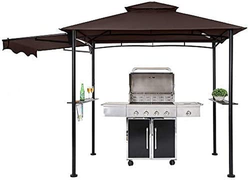 FAB BASED 5X11 Grill Gazebo, Outdoor BBQ Grill Patio Canopy with Extra Shadow &