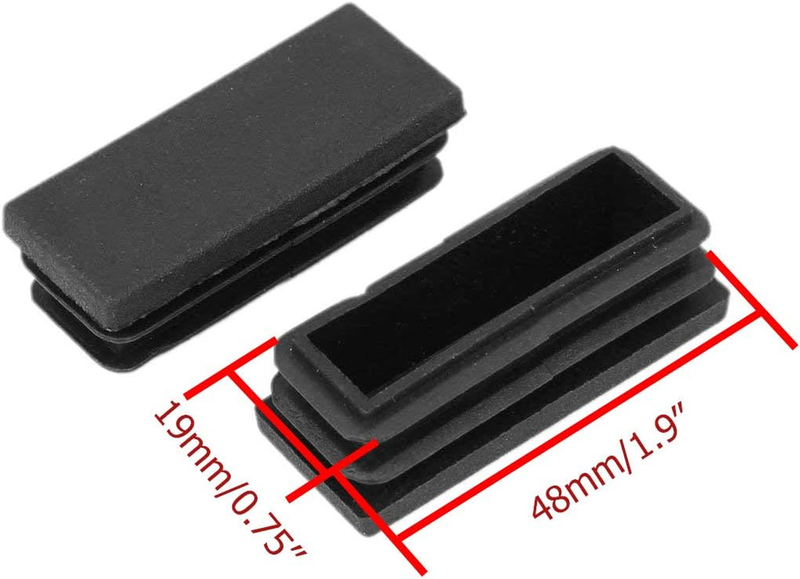 48X19Mm Rectangle Plastic Tubing Inserts End Furniture Table Chair Pipe Leg Plug