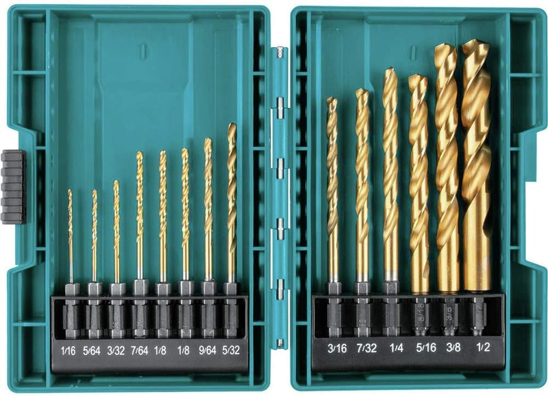 B-65399 Impact Gold 14 Pc. Titanium Drill Bit Set, 1/4 in. Hex Shank
