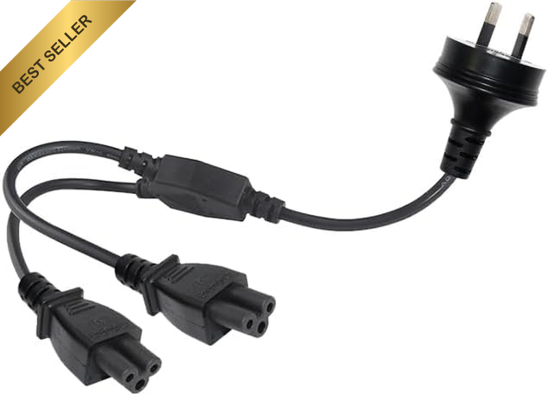 Australian Plug to 2X C5 Y Cable 1M Splitter Power Cord Laptop Power Supply 10A 