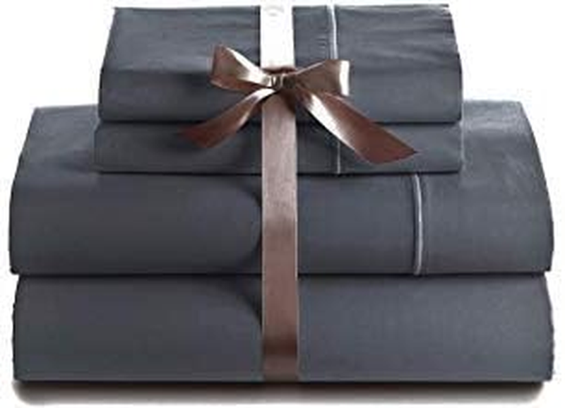 Hotel King Size Sheets Set King Size Deep Pockets 800 Thread Count 100% Egyptian Cotton - Extra Long-Staple Cotton, Fits Mattress Upto 16'', Sateen Weave, Soft Cotton Sheet Sets (Elephant Grey)