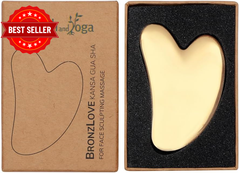 Ayurveda Bronzlove Kansa Gua Sha Massage Tool with Beauty Face Oil - Soft Tissue