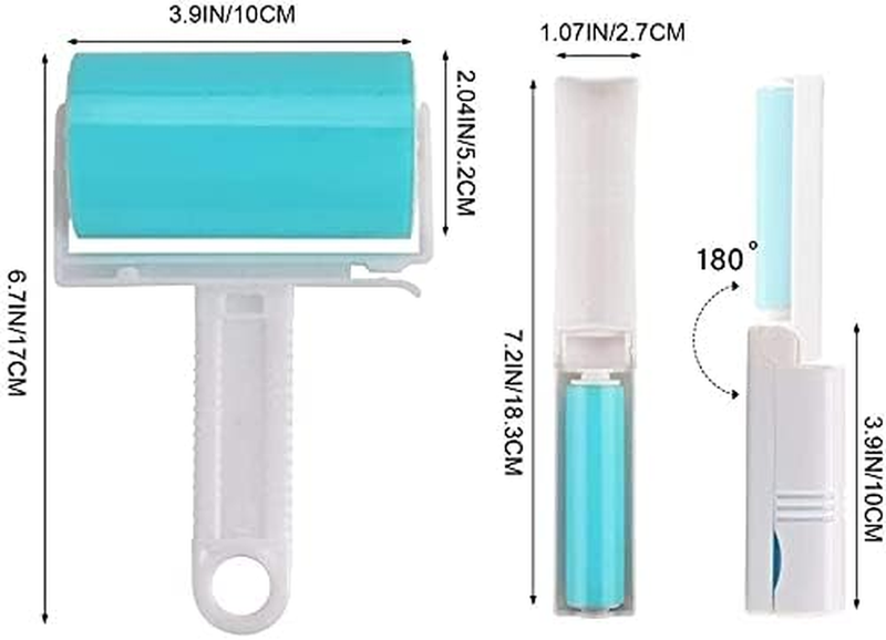 Sticky Lint Roller 3 Pack, Reusable Washable Lint Roller Pet Hair Remover Includ
