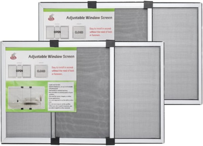 Adjustable Sliding Window Screen (19.68 ''H X 28-52'' W, White) 2 Packs Expandab