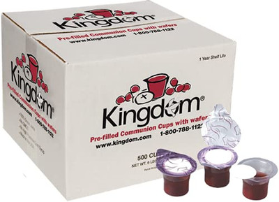 Prefilled Communion Cup with Wafers(500Ct) Sealed in a Single-Serving Container 