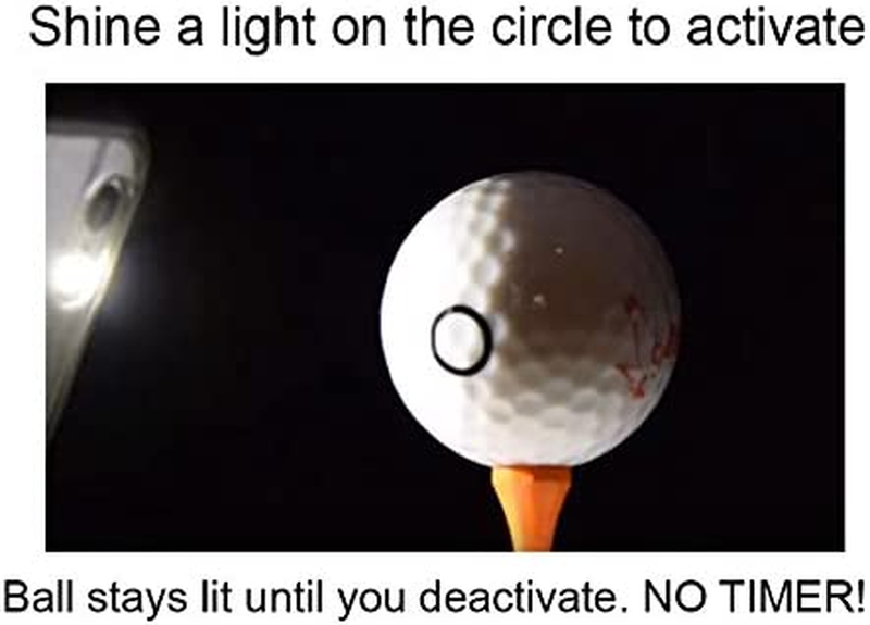 CV LED Golf Balls - Light Activated - No Timer - 6 Pack Assorted (Inc 2 Green)