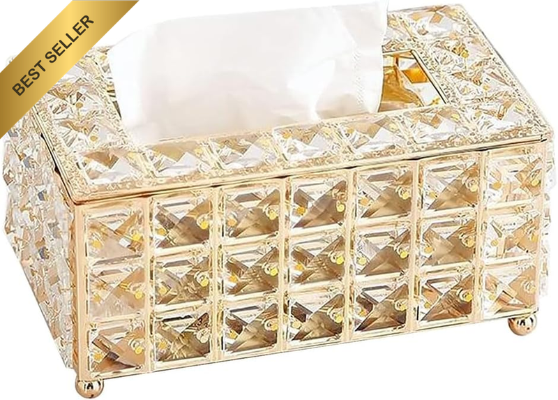Crystal Tissue Box Cover, Creative Light Luxury Holder Cotton Box Case, Facial P