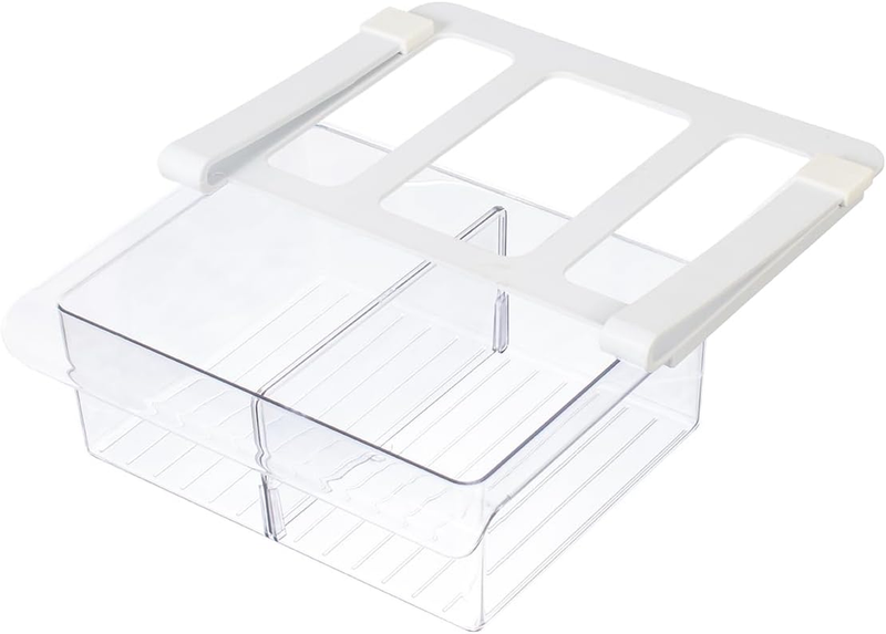 Drawer Organizer for Fridge Pantry Clip on under Shelf Refrigerator Deli Meat