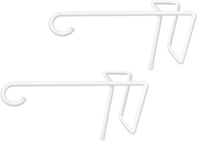 2 Pack Vinyl Fence Hooks, 5 X 10 Inches Durable White Powder Coated Steel Fence