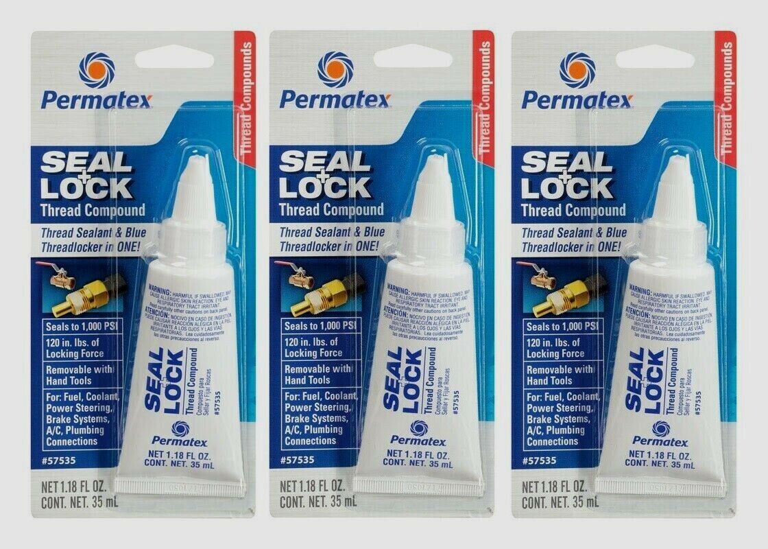 3 Permatex Thread Compound Seal + Lock Blue Threadlocker Seala...
