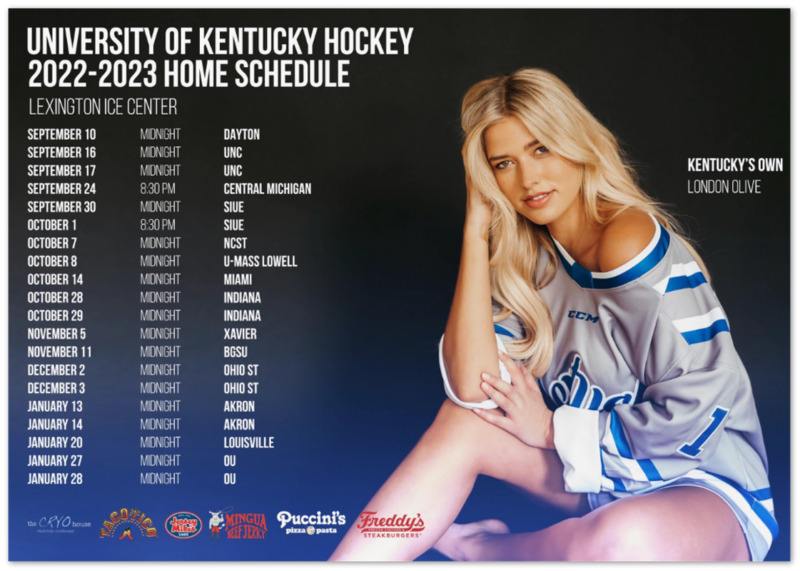 London Olive UK Kentucky KY Wildcats 2022 2023 Hockey Poster
