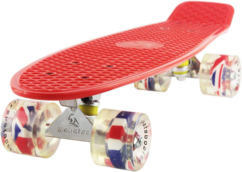 Complete 22 Inch Mini Cruiser Retro Skateboard / Red