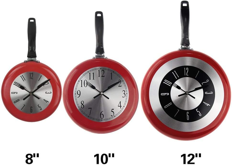 Wall Clock, 10 Inch Metal Frying Pan Kitchen Wall Clock Home Decor - Kitchen The