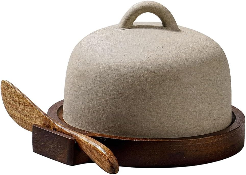 Butter Dish, Ceramic Small Tray Butter Dishes, Container Cheese Dish with Handle