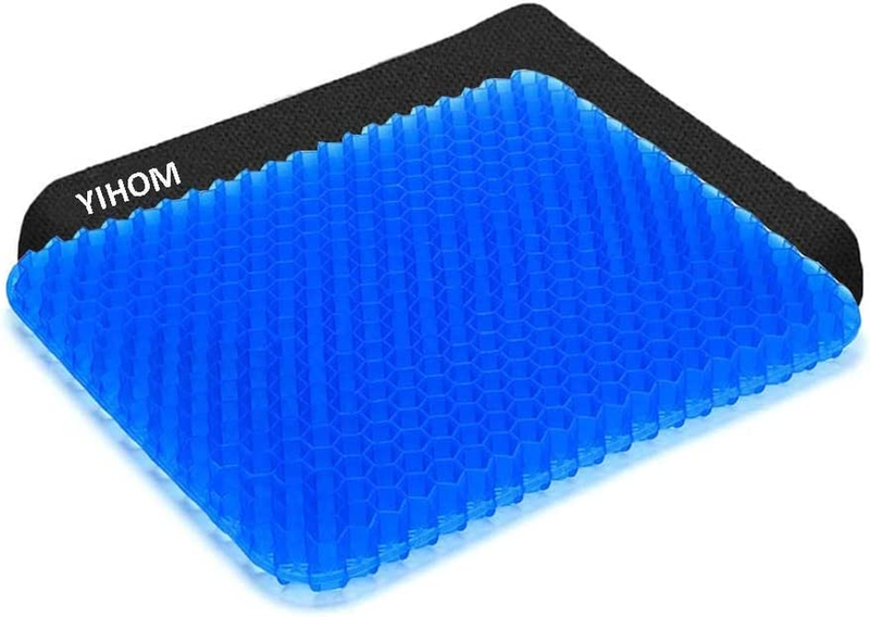 YIHOM Gel Seat Cushion Double Thick Egg Chair Pads with Non-Slip Cover Soft Brea