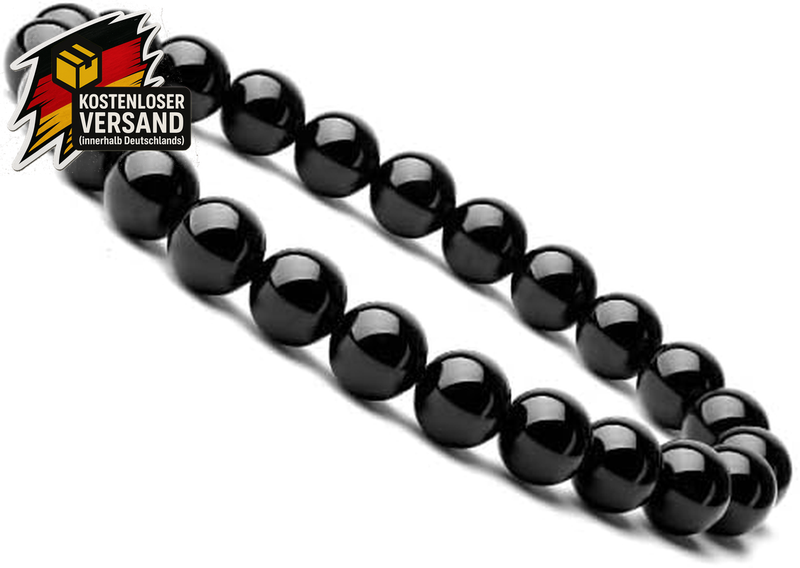Pulsera Hombre, Schwarzer Turmalin Edelstein Armband, Energiearmbänder Für Damen Und Herren, Heilstein Schutzstein Talisman Glücksbringer Geschenk