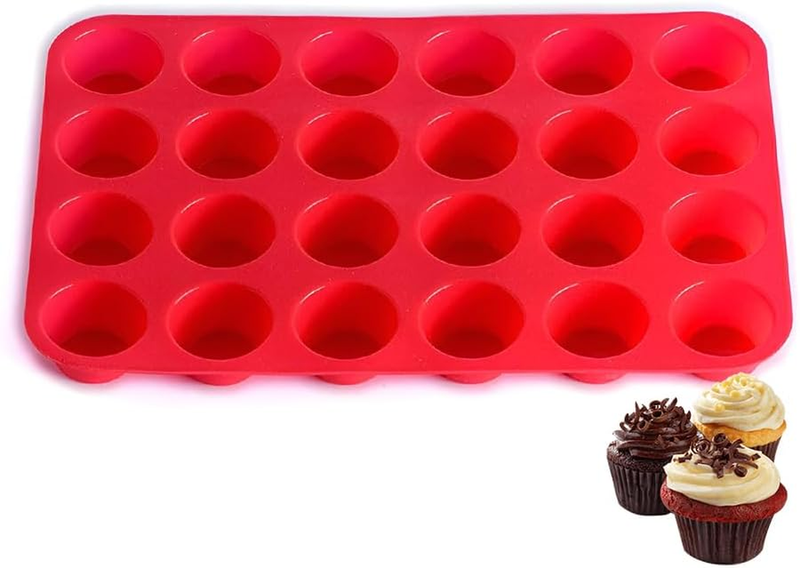 24 Cavity Pan Tray Silicone Mould Mini Cupcake Cookie Baking Mold Muffin Cup,32X