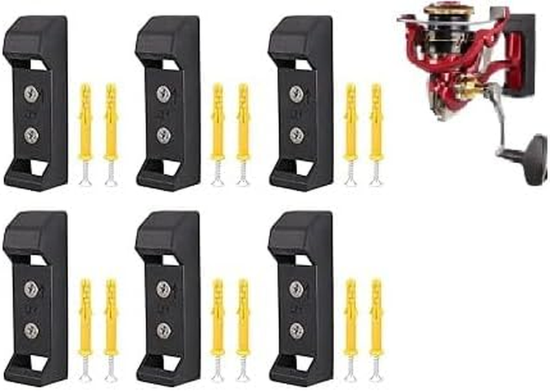 6-Pack Multifunctional Fishing Reel Holder, Portable & Wall Mount Reel Display S