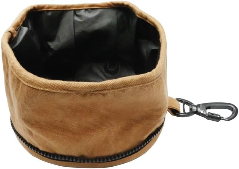 Collapsible Dog Travel Bowl Foldable Portable Pet Water Food Canvas Hiking Clip