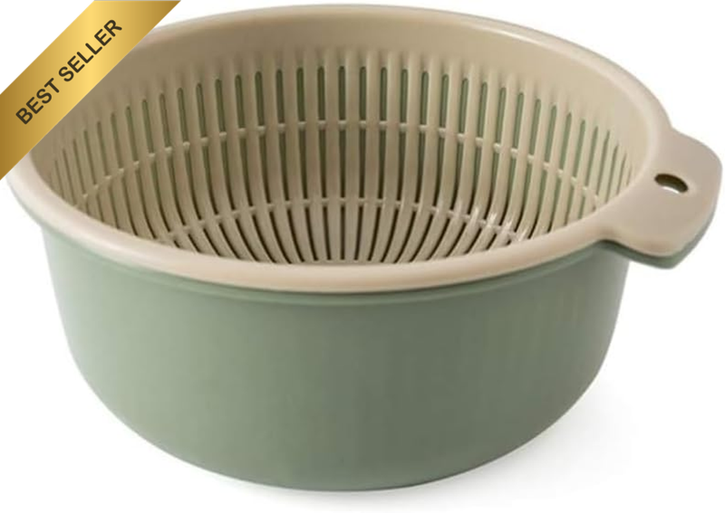 2-in-1 Sink Colander Strainer Set Fruit Veg Noodle Wash