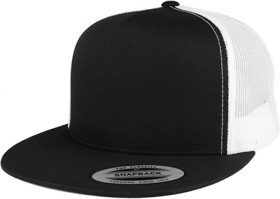 Flexfit Brand 5 Panel 2 Tone Flatbill Mesh Classic Snapback Cap