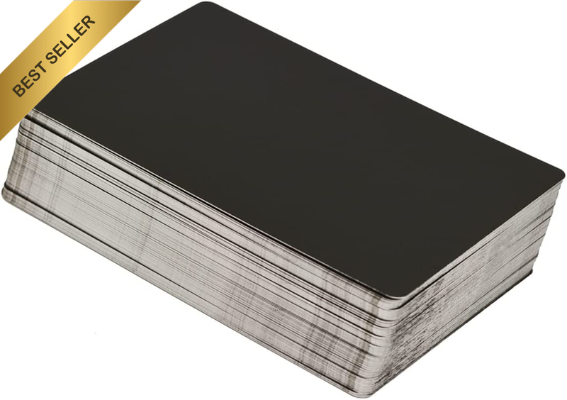 100Pcs Blank Metal Business Card Black Laser Engraving Name Cards Aluminum Plate